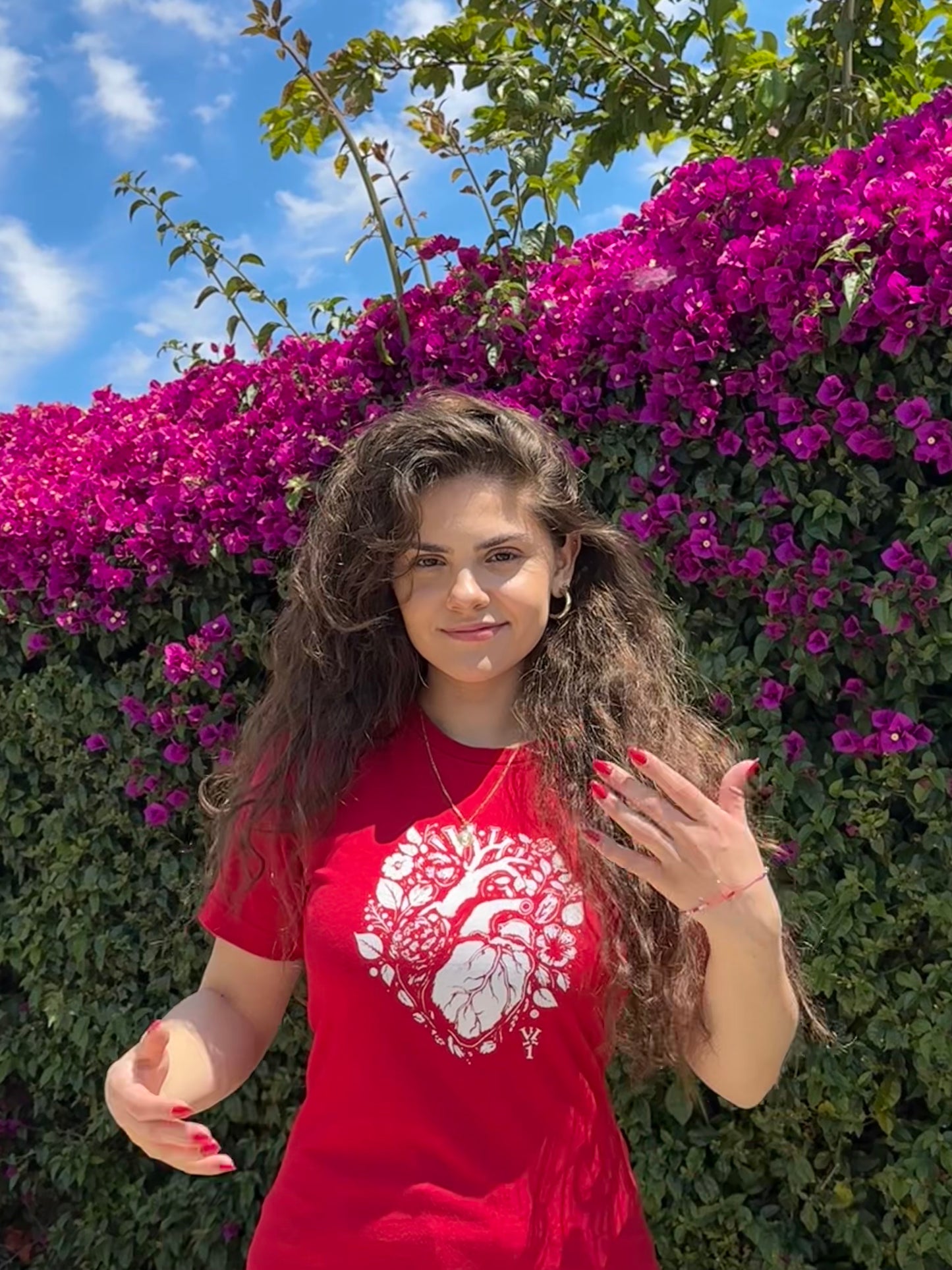 White Ink on Cardinal Red Shirt 